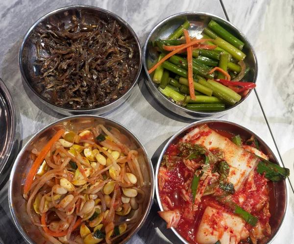 Koreanische Beilagen Abendessen Kko Kko Nara — Stockfoto