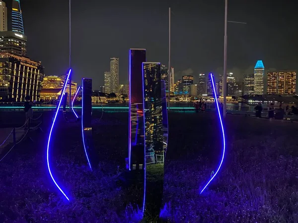 Singapur Juni 2023 Licht Anemonen Lichtkunst Installationen Von Malte Kebbel — Stockfoto