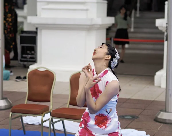 Čínští Tanečníci Vystupují Istana Open House Singapuru — Stock fotografie