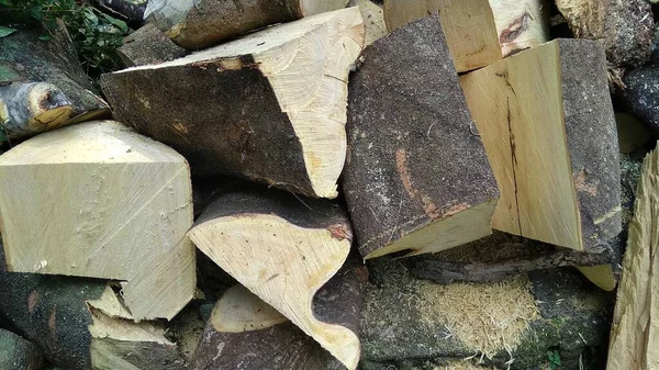 Pile Firewood Fireplace — Stock Photo, Image