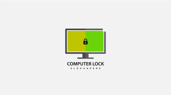Computer lock logo Design icon vector