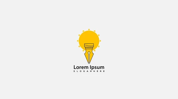 Návrh Loga Sun Pen Logo Pera — Stock fotografie