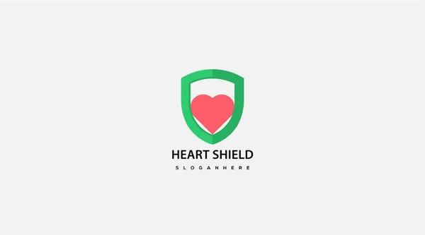 Heart shield logo design, shield logo