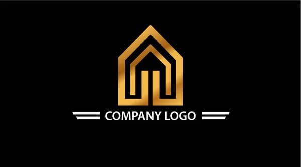 現代の不動産会社のロゴデザイン 建設作業産業のロゴのコンセプトアイコン 住宅請負業者 一般請負業者及び営業所の不動産事業のロゴ — ストック写真