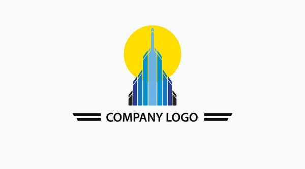 Stad Huis Logo Vector Template — Stockfoto