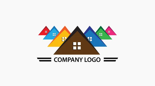 Барвистий Дизайн Логотипу Будинку — стокове фото