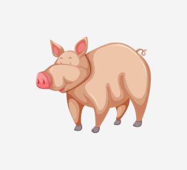 Çizgi film sevimli domuz. vektör illüstrasyonu