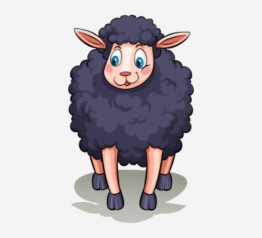 Beyaz arka planda izole edilmiş şirin çizgi film koyunları. vektör illüstrasyonu.