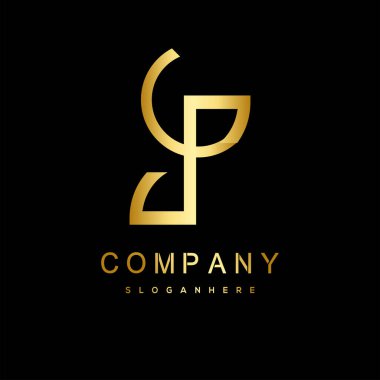 Soyut logo tasarımı vektör çizimi