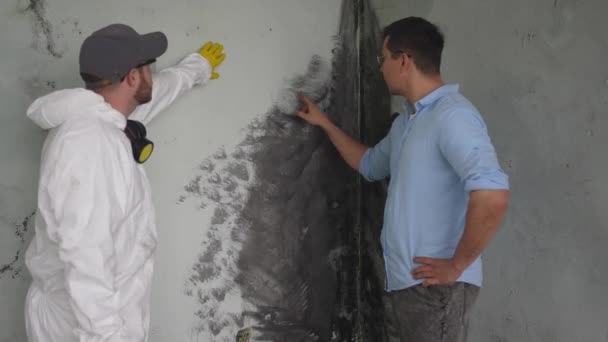 室内霉菌感染及湿度高的问题 工作时的虫害防治服务 — 图库视频影像