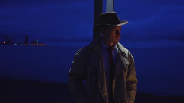 Detective Spia Stile Retrò Indagine Gangster Raccolta Prove Della Scena — Video Stock