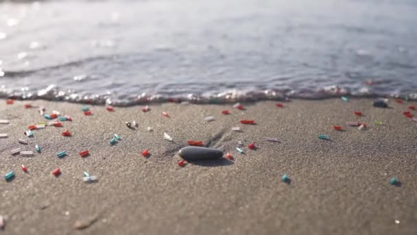 Переработка Мусора Микропластиковых Частиц Воде — стоковое видео