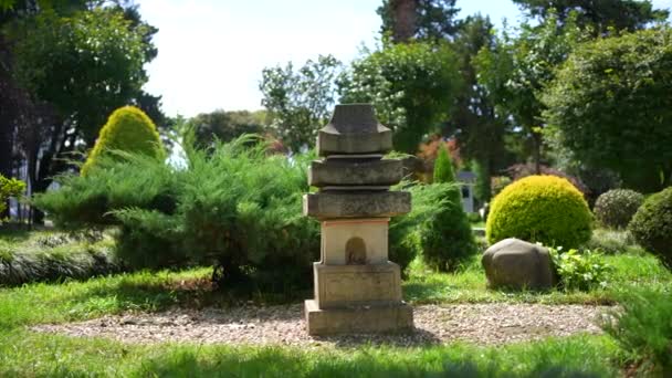 Ιαπωνικό Στυλ Κήπου Διακοσμητικά Στοιχεία Χωρίς Σώμα — Αρχείο Βίντεο