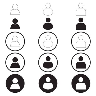 Basit Kullanıcı Simgesi Kümesi. Tek Kullanıcı Simgesi. Çoklu Kullanıcı Simgesi. Çemberli Kullanıcı Simgesi.