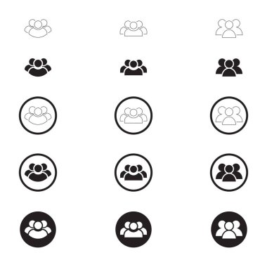 Basit Kullanıcı Simgesi Kümesi. Tek Kullanıcı Simgesi. Çoklu Kullanıcı Simgesi. Çemberli Kullanıcı Simgesi.