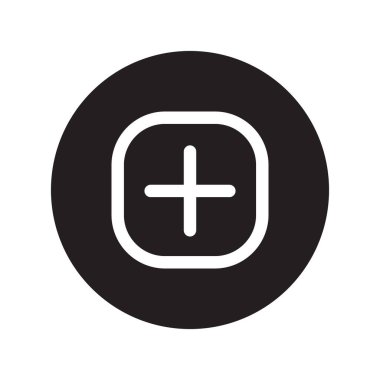 Artı beyaz arkaplanda simge vektörü, artı işareti. imzala