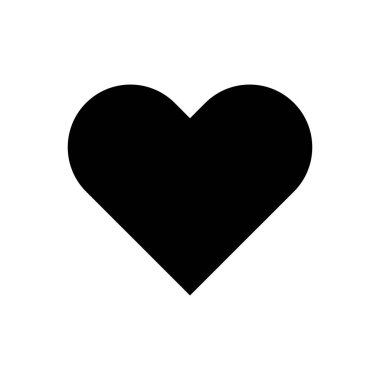 Kalp ikonu. Siyah Katı simge.