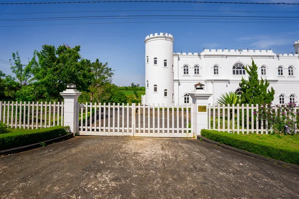 Stock image Bao Loc, Vietnam - 01 May 2023: White villa built with old castle style in Bao Loc city, Vietnam. A popular tourist destination