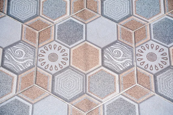 Azulejos Hexagonales Mosaicos Textura Fondo — Foto de Stock
