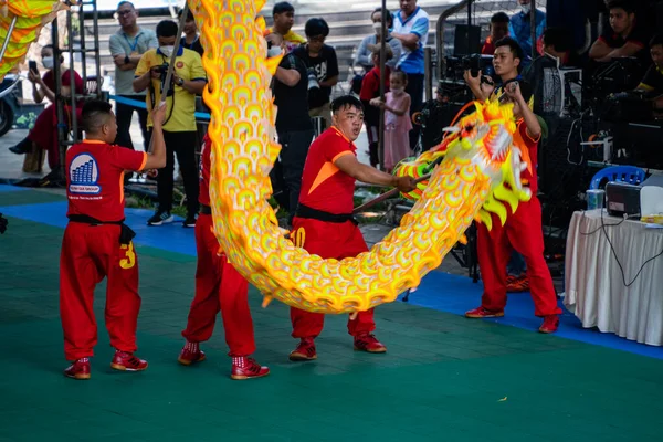 Chi Minh Vietnam April 2023 Dragon Dance Vier Het Nieuwe — Stockfoto