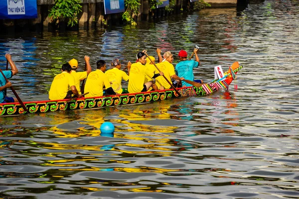 Chi Minh Vietnam Abril 2023 Movimiento Borroso Las Carreras Barcos — Foto de Stock