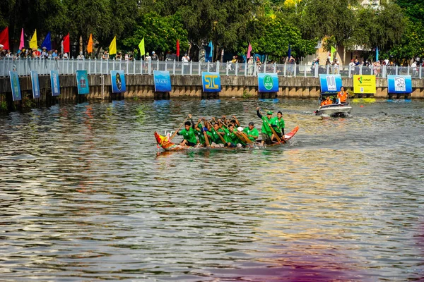 Chi Minh Vietnam Abril 2023 Movimiento Borroso Las Carreras Barcos — Foto de Stock