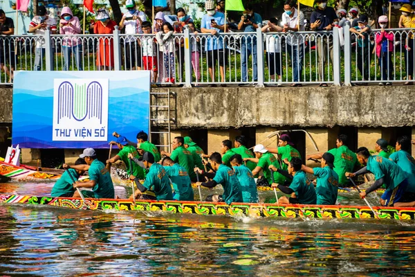 Chi Minh Vietnã Abril 2023 Movimento Turvo Das Corridas Barco — Fotografia de Stock