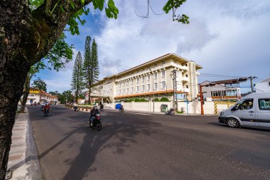 Da Lat, Viet Nam - 3 Haziran 2023: Du Parc Hotel Dalat. Da Lat şehrindeki en eski ve en güzel otellerden biri..
