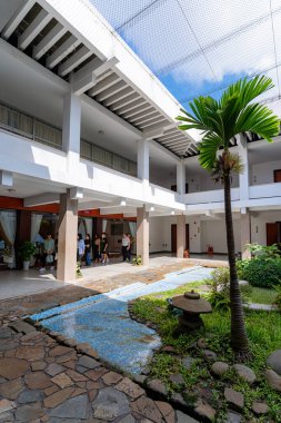 Ho Chi Minh, Viet Nam - 30 Haziran 2023: Birleşme Sarayı 'nın içi, Ho Chi Minh Şehri, Vietnam. Eskiden Bağımsızlık Sarayı olarak bilinen bir saraydı..