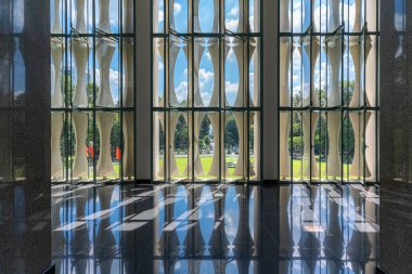 Independence Palace 'ın iç mekanı. Ho Chi Minh City, Vietnam 'da ünlü bir tarih müzesi. Yabancı turistlerin ortak varış yerleri. Seyahat kavramı
