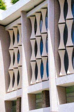 Ho Chi Minh, Viet Nam - 30 Haziran 2023: Independence Palace 'ın iç mekanı. Ho Chi Minh City, Vietnam 'da ünlü bir tarih müzesi. Yabancı turistlerin ortak varış yerleri. Seyahat kavramı