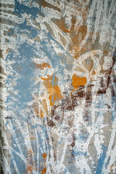 Moderne Abstracte Olieverf Kunst Design Oranje Goud Blauw — Stockfoto