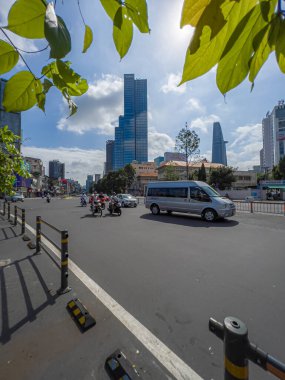 Ho Chi Minh, Vietnam - 20 Ağustos 2023: Ben Thanh pazarında güzel bir sabah, Ho Chi Minh City Asya 'nın popüler bir turizm merkezi..