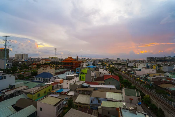 stock image Ho Chi Minh, Vietnam - 21 August, 2023:  Beautiful Sunset at Go Vap, Ho Chi Minh City,