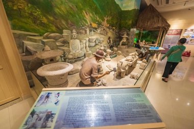 Vung Tau, VIETNAM 4 Mayıs 2024: Geleneksel zanaat köyleri müzesi ve Ba Ria Vung Tau Müzesi kültürü içinde. Vietnam 'ın en ünlü turistik şehirlerinden biri.