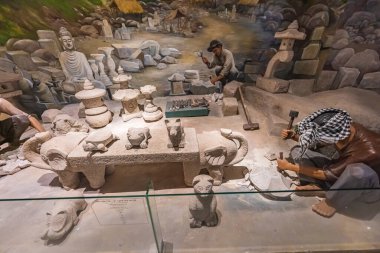 Vung Tau, VIETNAM 4 Mayıs 2024: Geleneksel zanaat köyleri müzesi ve Ba Ria Vung Tau Müzesi kültürü içinde. Vietnam 'ın en ünlü turistik şehirlerinden biri.