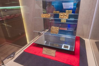 Vung Tau, Vietnam 4 Mayıs 2024: Vung Tau şehrinin Ba Ria Vung Tau Müzesi 'ndeki sergi alanı. Vung Tau, Vietnam 'ın en ünlü turistik şehirlerinden biridir..