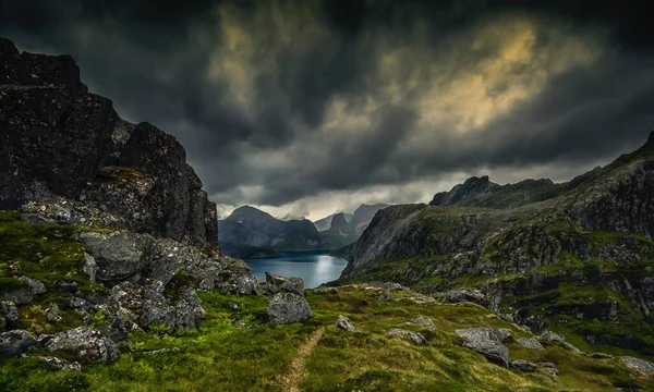 beautiful landscape of the norwegian fjord
