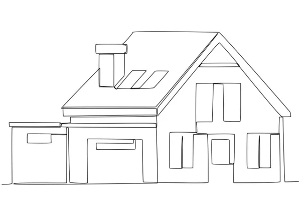 Ett Trevåningshus Med Träd Bostäder Rad Illustration — Stock vektor