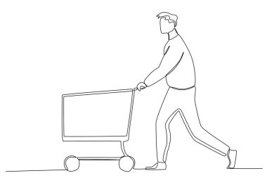 Alışveriş çantası taşıyan bir adam.