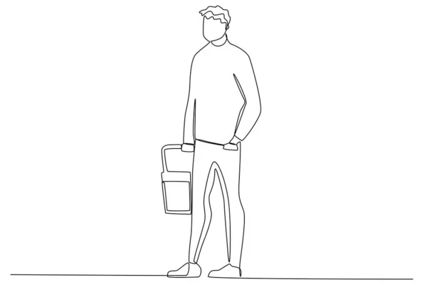 Ένας Άντρας Κουβαλάει Μια Τσάντα Για Ψώνια — Διανυσματικό Αρχείο