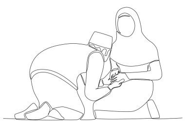 İki dost canlısı adam birbirine sarılıyor. Silayturahim tek satır çiziyor