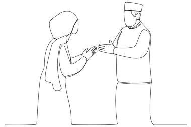 İki dost canlısı adam birbirine sarılıyor. Silayturahim tek satır çiziyor