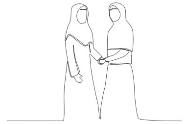 İki dost canlısı adam birbirine sarılıyor. Silayturahim tek satır çiziyor