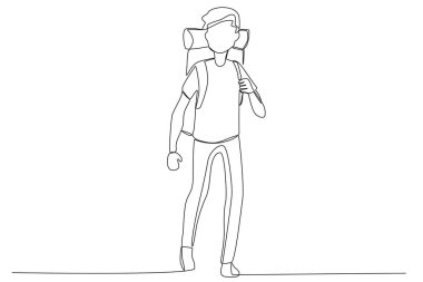 Ülkelerinden kaçan bir adam. Mülteci çizimi