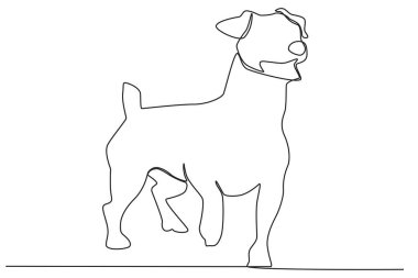 Sokakta gezen bir sokak köpeği. Kentsel evcil hayvan çizimi