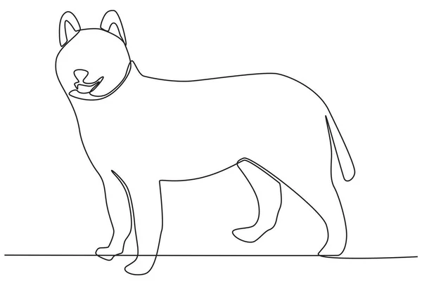 Urban Dog Street Urban Pet One Line Drawing — Stock Vector