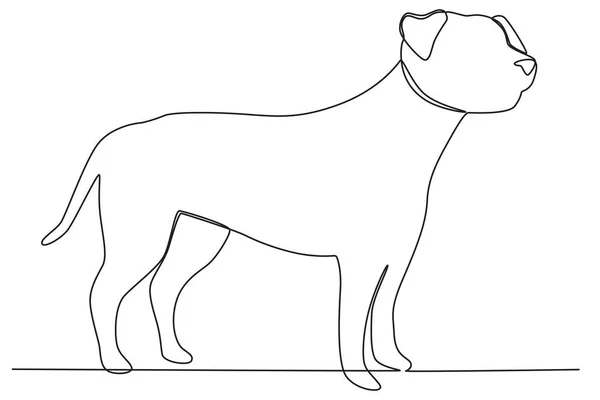 Miejski Pies Ulicy Miejski Zwierzak Rysunek Jednoliniowy — Wektor stockowy