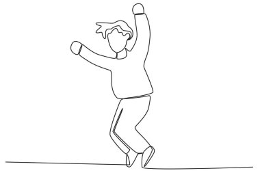 Esneme hareketleri yapan bir adam. Park etkinlikleri tek satırlık çizim