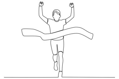 Bir koşucu bitiş çizgisine ulaşır. Bitiş çizgisi bir satır